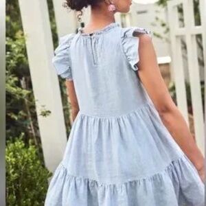 Lake pajama Helen dress in blue linen